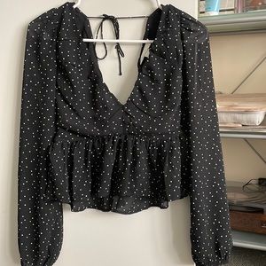 never worn polka dot crop top